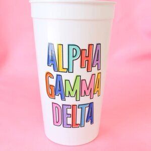 Colorful Stadium Cup - Alpha Gamma Delta, Sigma Kappa, Chi Omega, Delta Zeta